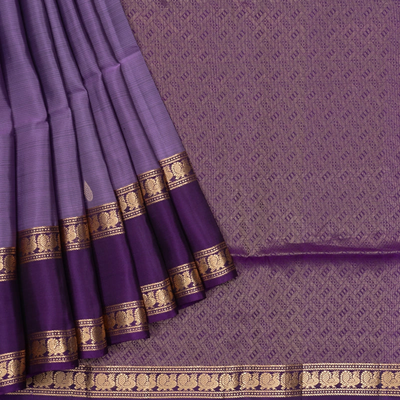 Hayagrivas Lavender Handloom Soft Silk Saree KBF532G4-4