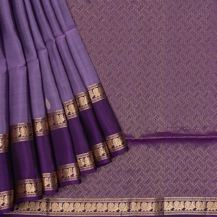 Hayagrivas Lavender Handloom Soft Silk Saree KBF532G4-4