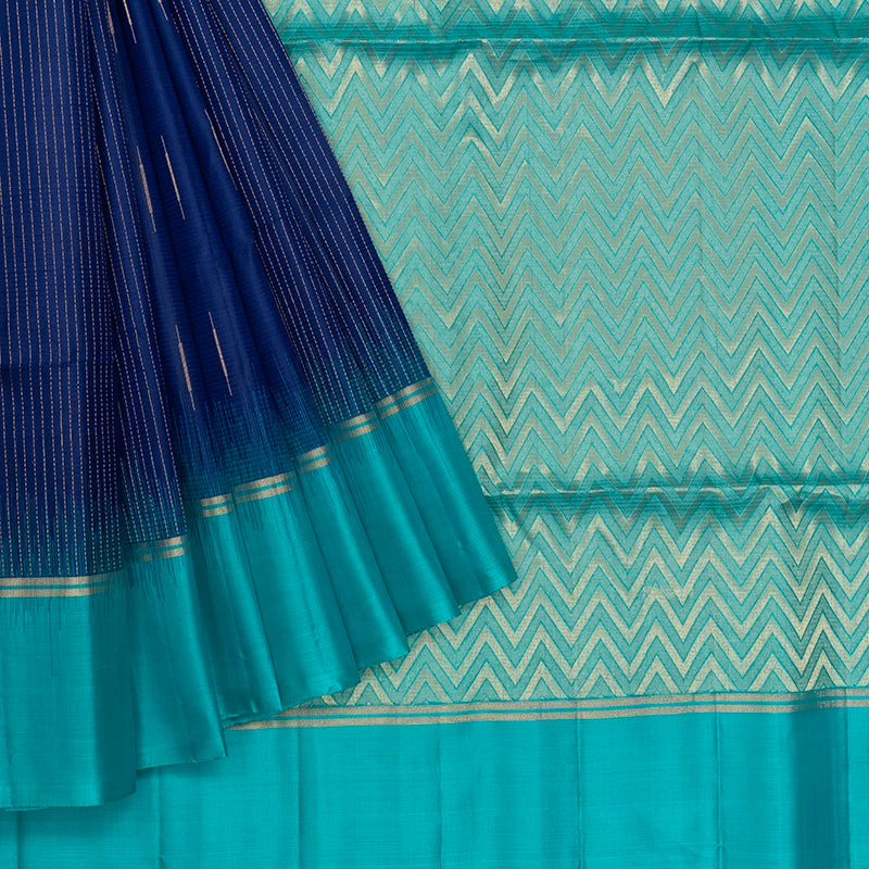 Hayagrivas Royal Blue  Handloom Soft Silk Saree KBF566G4-1