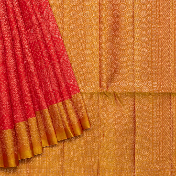 Hayagrivas Red Handloom Soft Silk Saree KBF534G10-1