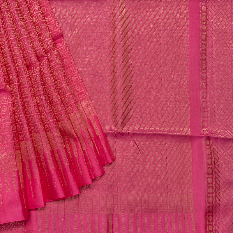 Hayagrivas Rose Pink Handloom Soft Silk Saree KSBE85A38-1