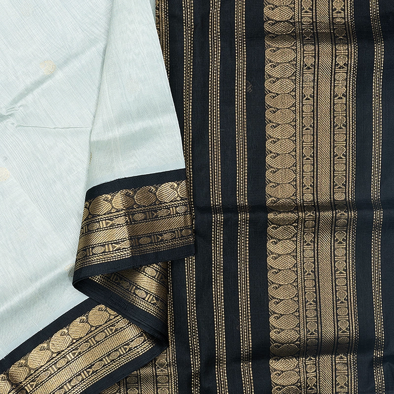 Hayagrivas Light Grey Pure Silk Cotton Saree SSCBF34D4-32