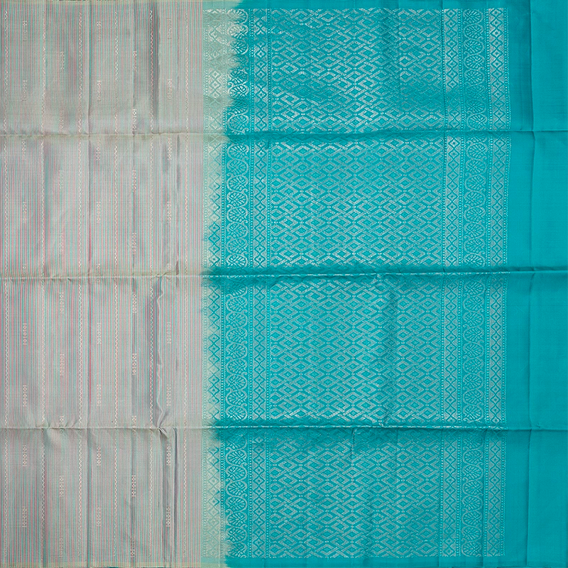 Hayagrivas Blue &amp; Pink Stripes Handloom Soft Silk Saree KBF534G6-3