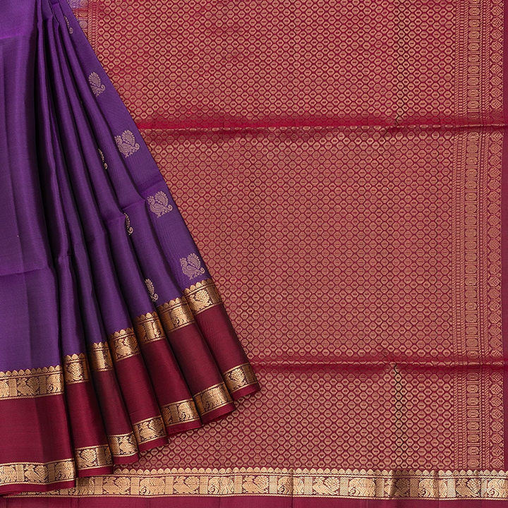 Hayagrivas Purple Handloom Soft Silk Saree KBF532G4-15