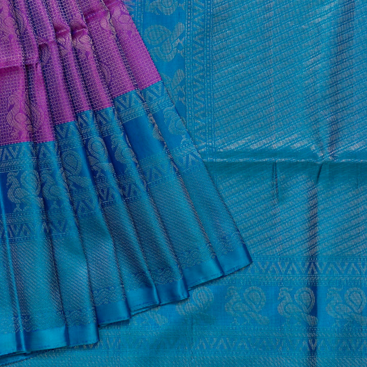 Hayagrivas Purple Handloom Soft Silk Saree KBE2106A31-2