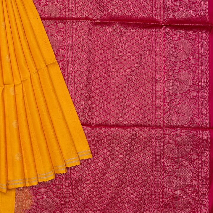 Hayagrivas Mango Orange Handloom Soft Silk Saree KBE2141A5-1