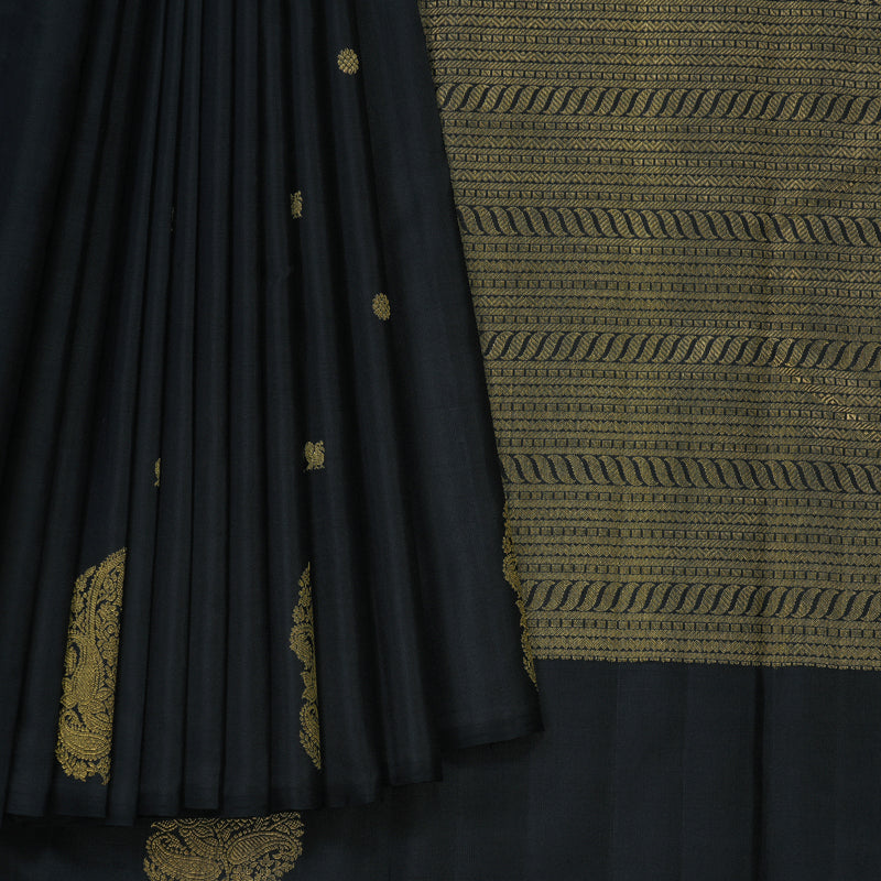 Hayagrivas Handloom Black Kanjivaram Silk Saree BF130-SBS  KBFL130E1-1