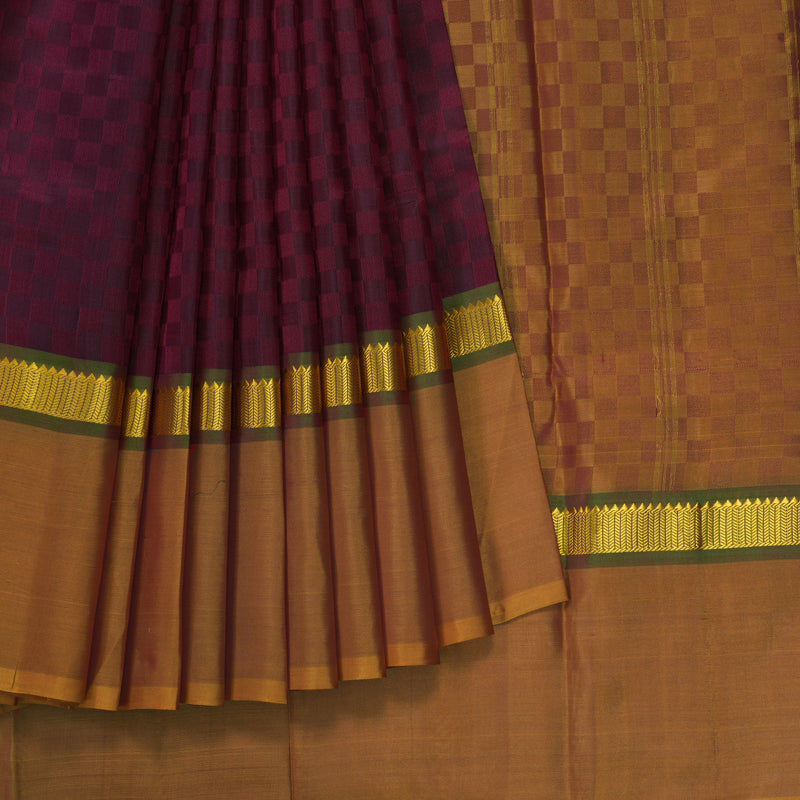 Hayagrivas Handloom Wine Maroon Kanjivaram Silk Saree KBF44D4-1