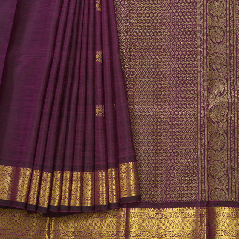 Hayagrivas Handloom Dark Purple Kanjivaram Silk Saree KBE2293B2-9