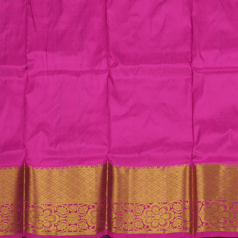 Hayagrivas Handloom Sky Blue Kanjivaram Silk Pattu Pavadai with Purple Border BBB2314J6-2