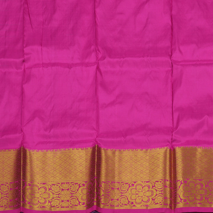 Hayagrivas Handloom Sky Blue Kanjivaram Silk Pattu Pavadai with Purple Border BBB2314J6-2