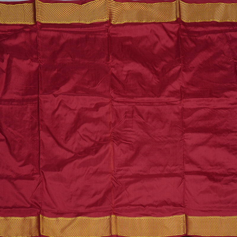 Hayagrivas Maroon Handloom Ten Yards Kanjivaram Silk Saree BBB2485L1-5