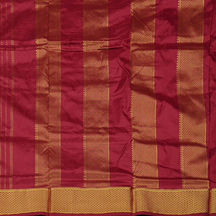 Hayagrivas Maroon Handloom Ten Yards Kanjivaram Silk Saree BBB2485L1-5