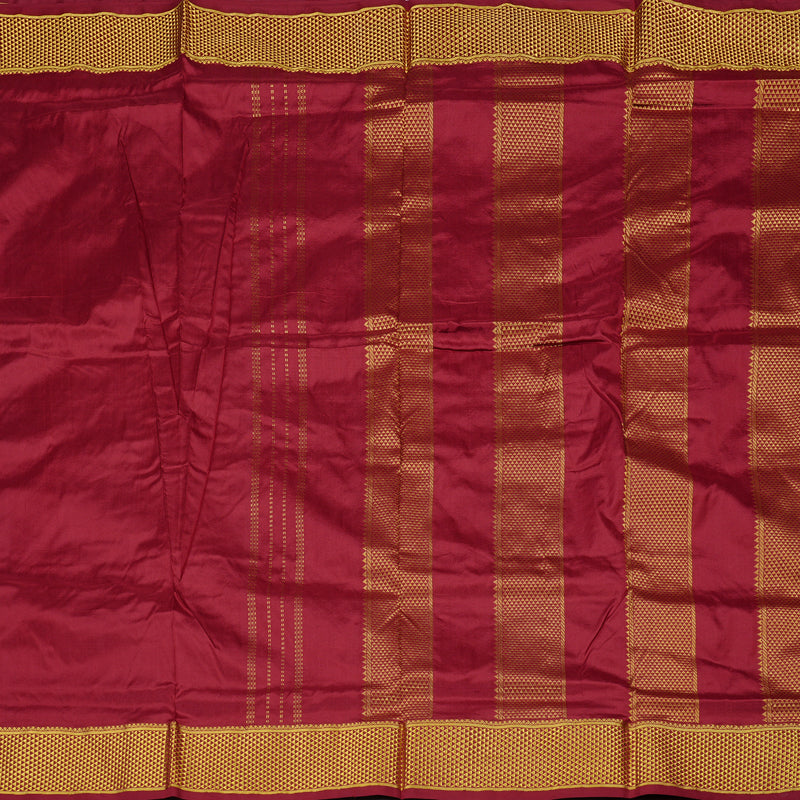 Hayagrivas Maroon Handloom Ten Yards Kanjivaram Silk Saree BBB2485L1-5
