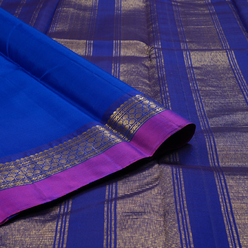 Hayagrivas Blue Handloom Kanjivaram Silk Saree with Dark Blue Border BBC1028J5-1