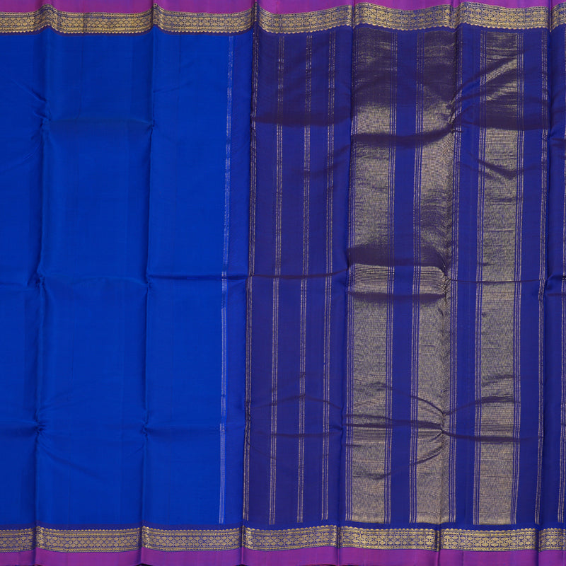 Hayagrivas Blue Handloom Kanjivaram Silk Saree with Dark Blue Border BBC1028J5-1