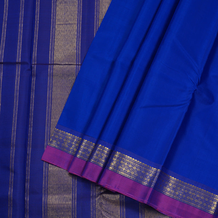 Hayagrivas Blue Handloom Kanjivaram Silk Saree with Dark Blue Border BBC1028J5-1