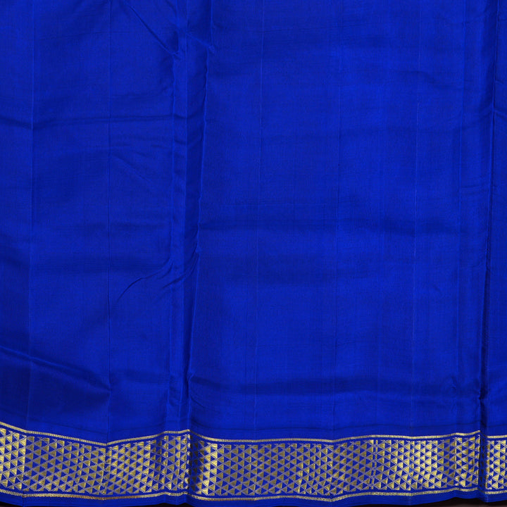 Hayagrivas Fluorescent Green Handloom Kanjivaram Ten Yards Silk Saree with Blue Border BBC1029J15-13