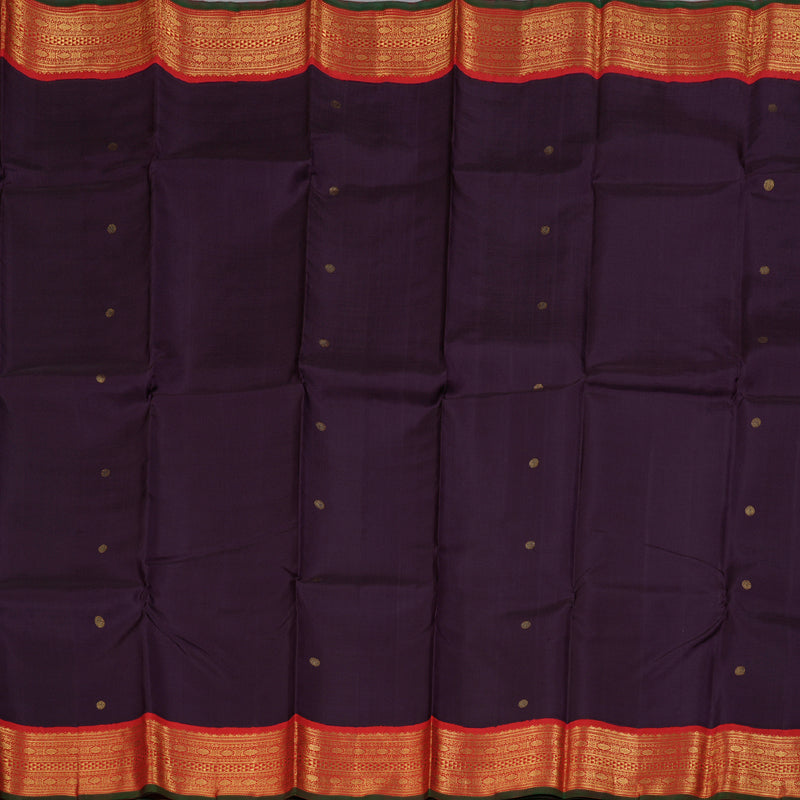 Hayagrivas Plum Purple Handloom Kanjivaram Silk Saree with Red Border BBC1031J3-1