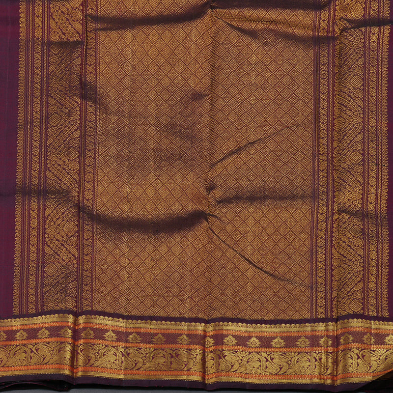 Hayagrivas Onion Pink Handloom Kanjivaram Silk Saree with Wine Maroon Border BBC1031J4-1