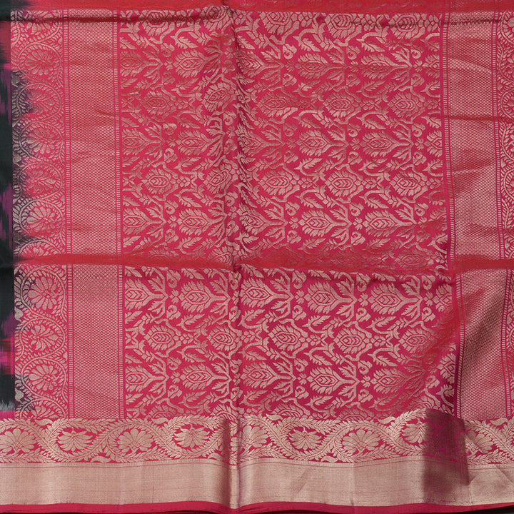 Hayagrivas Black Handloom Ikkat Soft Silk Saree BBC1075J5-1