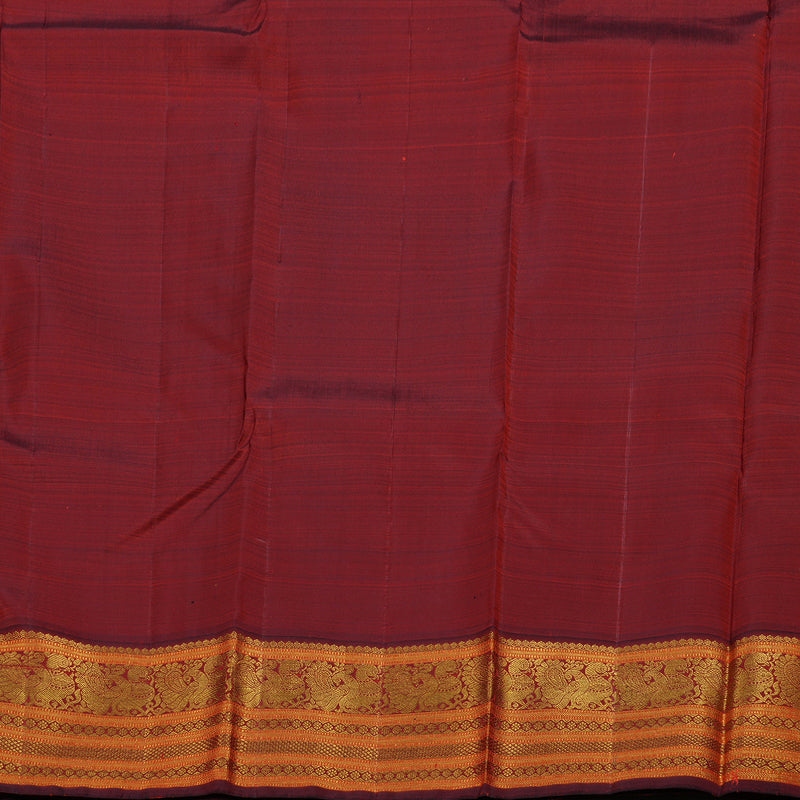 Hayagrivas Lemon Green Handloom Kanjivaram Silk Saree with Wine Maroon Border BBC1149K34-1