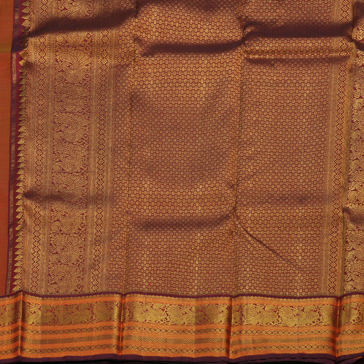 Hayagrivas Lemon Green Handloom Kanjivaram Silk Saree with Wine Maroon Border BBC1149K34-1