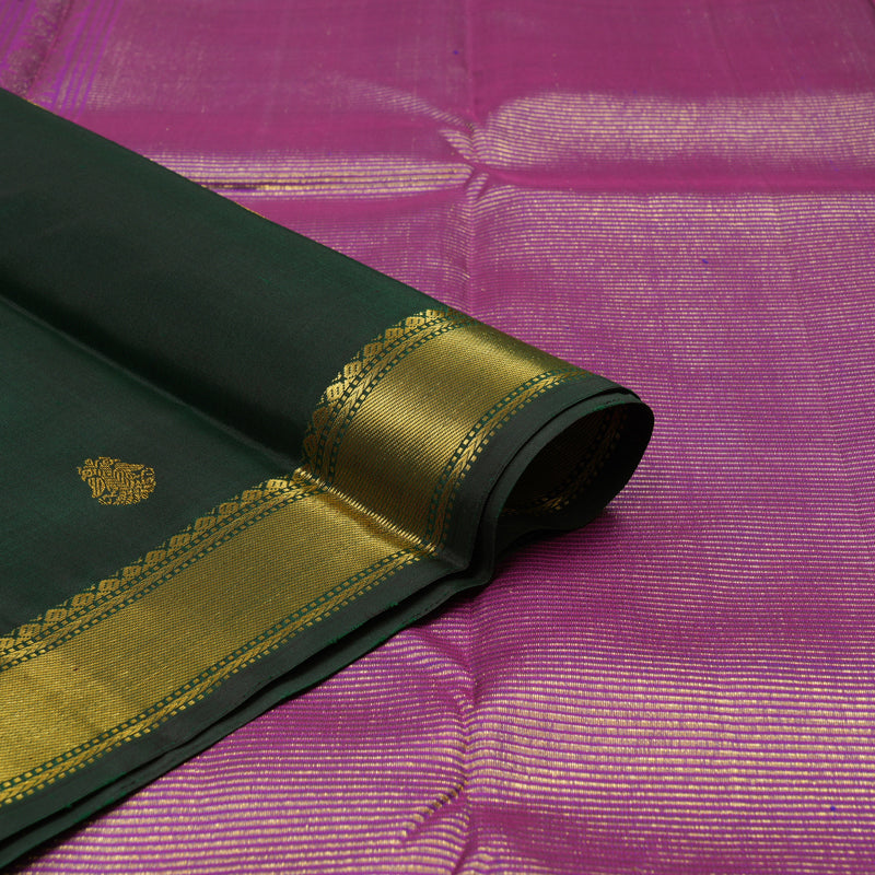 Hayagrivas Handloom Bottle Green Kanjivaram Silk Saree BBC1214K9-1