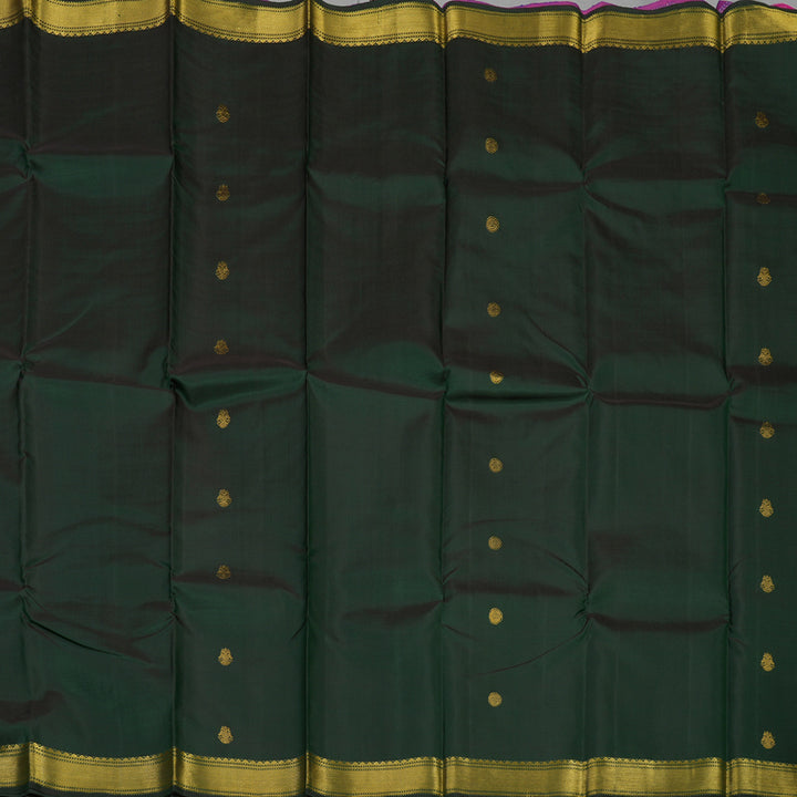 Hayagrivas Handloom Bottle Green Kanjivaram Silk Saree BBC1214K9-1