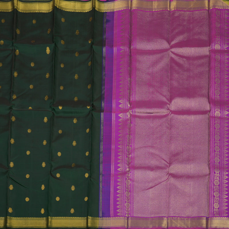 Hayagrivas Handloom Bottle Green Kanjivaram Silk Saree BBC1214K9-1