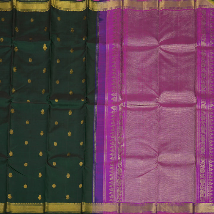 Hayagrivas Handloom Bottle Green Kanjivaram Silk Saree BBC1214K9-1