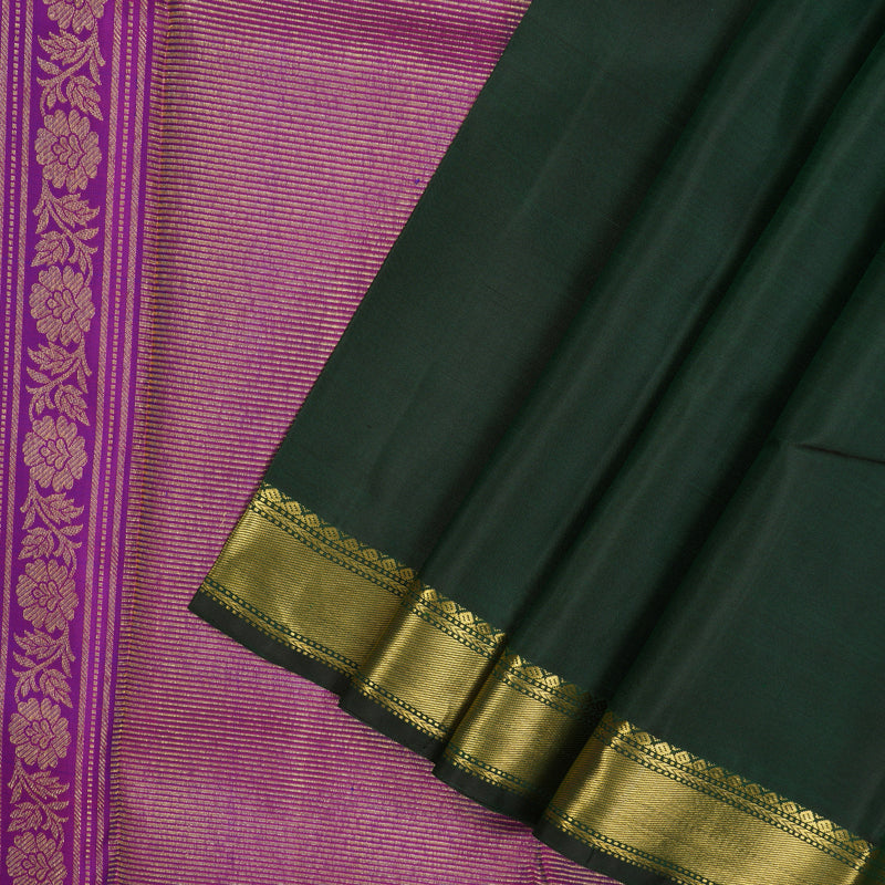 Hayagrivas Handloom Bottle Green Kanjivaram Silk Saree BBC1214K9-1