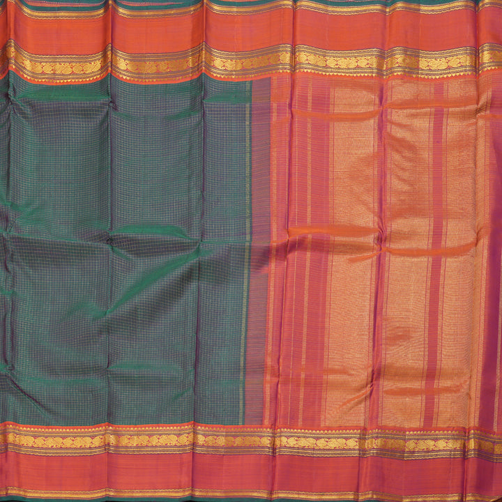 Hayagrivas Mandhalir Kanjivaram Silk Saree with Rustish Orange Border BBC1222K22-1