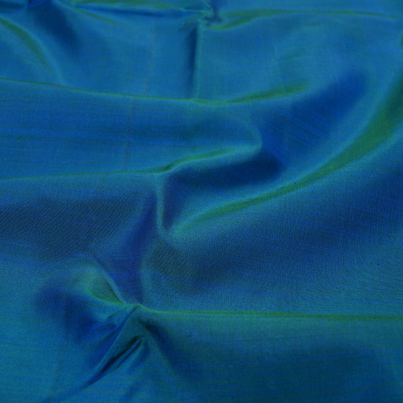 Hayagrivas Peacock Blue Kanjivaram Silk Saree with Pink Green Edging Border BBC1222K23-1