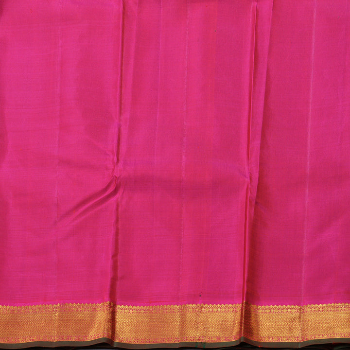 Hayagrivas Peacock Blue Kanjivaram Silk Saree with Pink Green Edging Border BBC1222K23-1