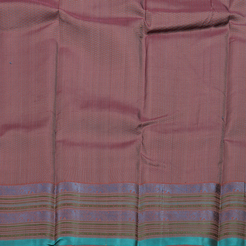 Hayagrivas Chocolate Brown Handloom Kanjivaram Silk Saree with Onion Pink Border BBC1225K11-1