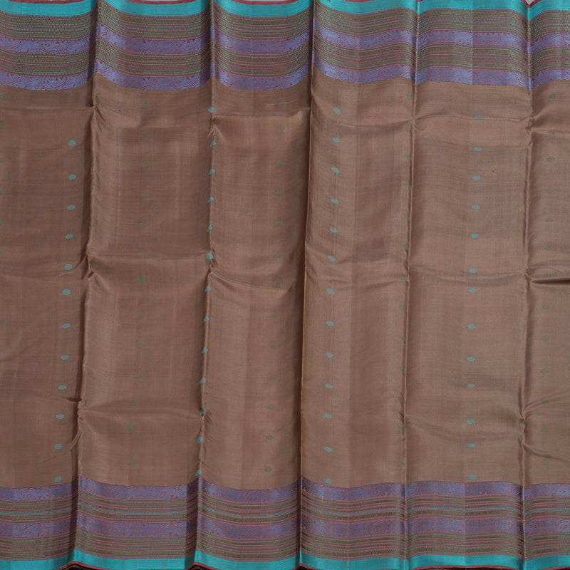 Hayagrivas Chocolate Brown Handloom Kanjivaram Silk Saree with Onion Pink Border BBC1225K11-1