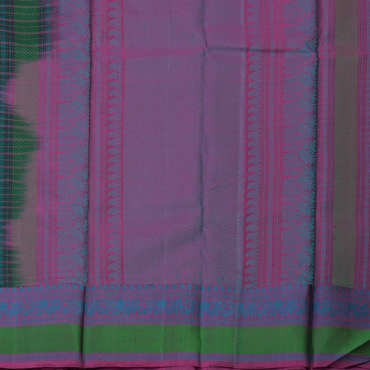 Hayagrivas Handloom Black Kanjivaram Silk Saree with Multicolour Thread Work Border BBC1225K2-1