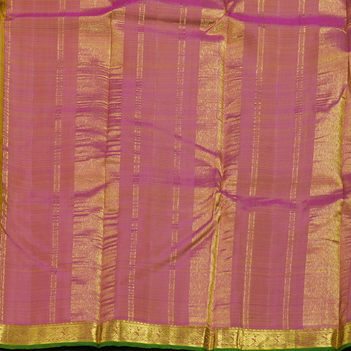 Hayagrivas Lemon Green Handloom Kanjivaram Silk Saree with Dual Tone (Pink With Lemon Green) Border BBC1229K2-2