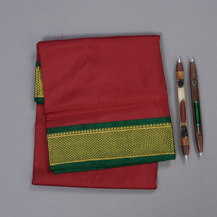 Hayagrivas Handloom Ten Yards Silk Saree in rich Maroon KBE728G1-13