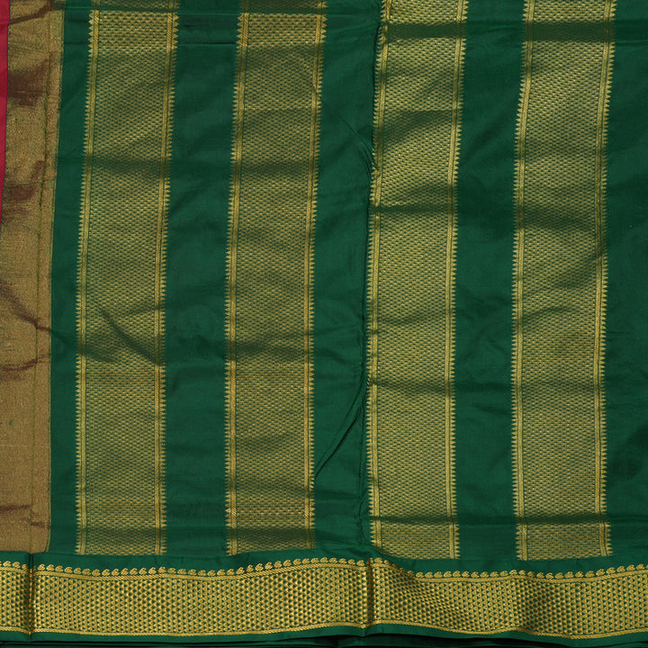 Hayagrivas Handloom Ten Yards Silk Saree in rich Maroon KBE728G1-13