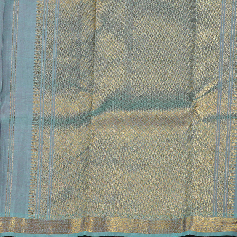 Hayagrivas Lilac Color Handloom Kanjivaram Silk Saree with Sea Blue Border BBC1303K4-15