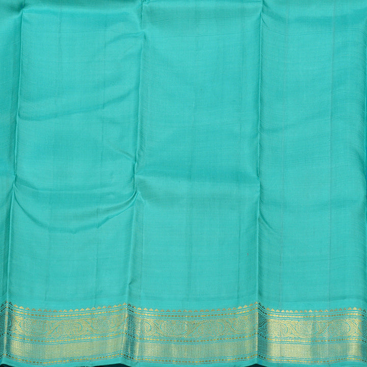 Hayagrivas Plum Purple Handloom Kanjivaram Silk Saree with Sea Blue Border BBC1303K8-3