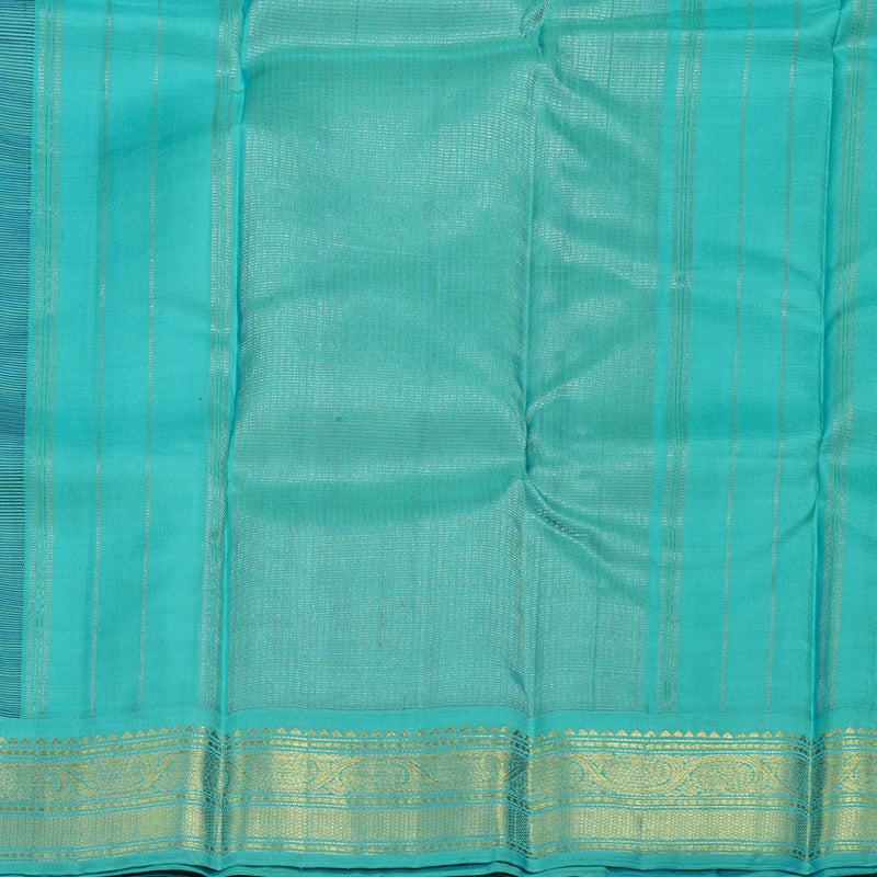 Hayagrivas Plum Purple Handloom Kanjivaram Silk Saree with Sea Blue Border BBC1303K8-3