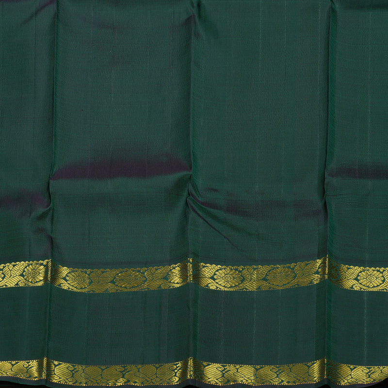 Hayagrivas Yellow Handloom Kanjivaram Silk Saree with Bottle Green Border BBC1303K8-4