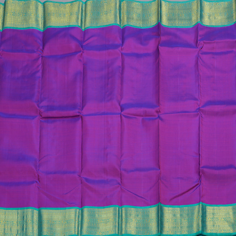 Hayagrivas Purple Kanjivaram Silk Saree with Sea Blue Border BBC1412L10-5