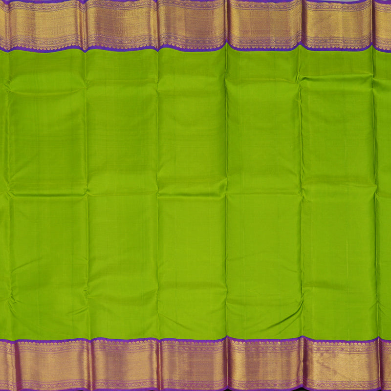 Hayagrivas Handloom Kanjivaram Silk Saree in Vibrant Fluorescent Green HBE401G39-2