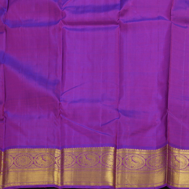 Hayagrivas Fluorescent Green Kanjivaram Silk Saree with Purple Border BBC1412L11-2