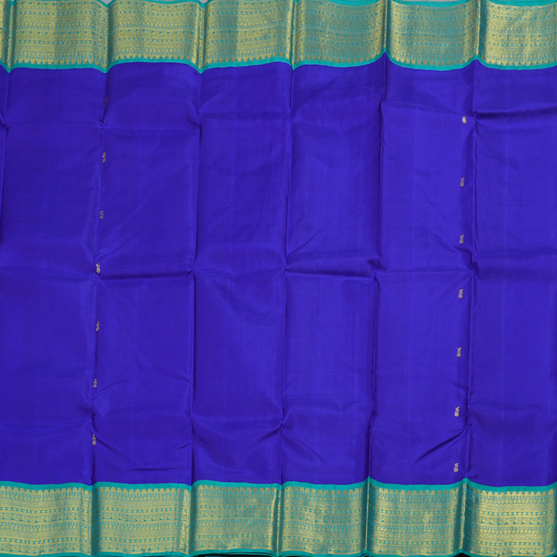 Hayagrivas Blue Kanjivaram Silk Saree with Sea Blue Border BBC1412L11-4