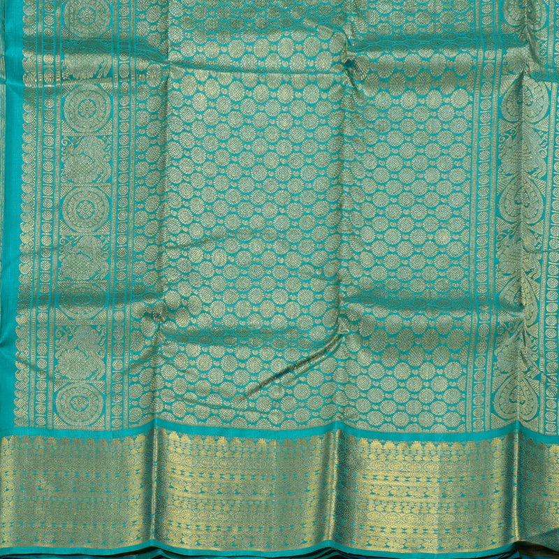 Hayagrivas Blue Kanjivaram Silk Saree with Sea Blue Border BBC1412L11-4